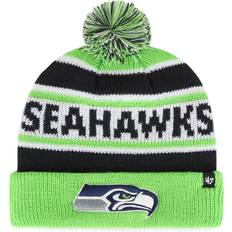 '47 Beanies '47 Youth College Navy/Neon Green Seattle Seahawks Hangtime Cuffed Knit Hat with Pom