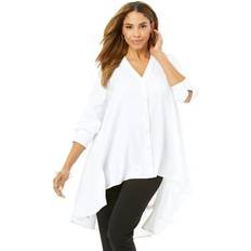 Jessica London Blouses Jessica London Plus Women's Georgette High Low Tunic in White Size W Shirt