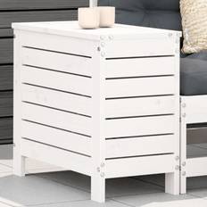 Bianco Sgabelli da Esterno vidaXL Poggiapiedi da Giardino Bianco 62x31.5x52 cm Legno Massello Pino