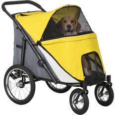 Pets Pawhut Foldable Pet Stroller with Storage Bags 70x97.5cm