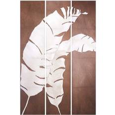 Gift Decor Vit Brun Tyg Vikskärm 122 x 2,5 x 180 cm Rumsavdelare