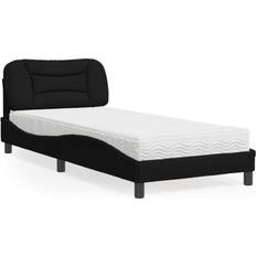 Barato Conjuntos de Cama vidaXL Cama Con Colchón Tela 90 x 190 cm - Negro