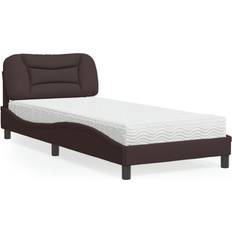 vidaXL Bett Mit Matratze Dunkelbraun 90x190 cm Betten-Sets