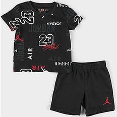 Black - Boys Other Sets Jordan Infant Allover Print T-Shirt and Shorts Set Black 18 Mo