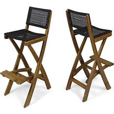 Wood Outdoor Bar Stools Noble House Polaris