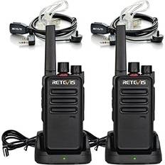 Retevis RT668 Walkie Talkie with Earpiece PMR446 Licensefree Handsfree Hotel Store WalkieTalkie Rechargeable Squelch 16 Channels CTCSSDCS TOT VOX Scan 2 Way