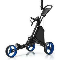 Costway Folding 3 Wheels Golf Push Cart with Bag