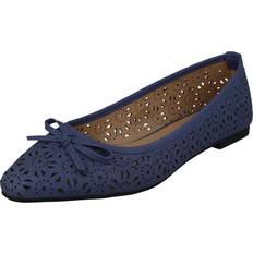 Blue Ballerinas Spot On Navy, 5 Ladies Ballerina Flat Shoes F80460 Blue
