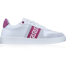 Versace Dame Sneakers Versace US Leather Lace-Up Sneakers - White