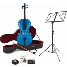 Cellos Gear4music Student Full Size Cello with Case Beginner Pack, Blue