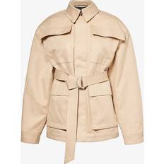 Wardrobe.NYC Womens Khaki Drill Relaxed-fit Cotton Jacket