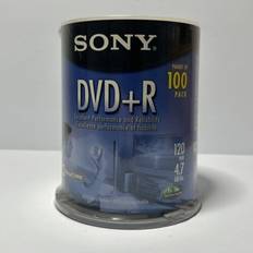 Sony dvd r 4.7gb 120min 1-16x recordable blank video discs 100 pack sealed 4.7 GB