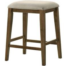 Stools Lilola Home Sasha walnut wood counter height Seating Stool