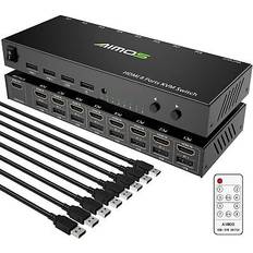 KVM Switches Kceve Hdmi kvm switch, 8 in 1 out usb 2.0 hdmi kvm switcher box support 4k30hz for. Black 2.09 Pounds