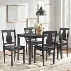 Dining room sets 4 chairs Simple Living Landry Black Dining Set 27.6x44.6" 5