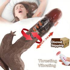 Heated Rotating Real Dildo Clitoris Sex Toys Masturbator for Women Brown