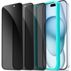 ESR 3 Pack for iPhone 15 Plus Privacy Screen Protector, Anti-spy Tempered-Glass Privacy Screen Protector, Micro-curved Case Friendly