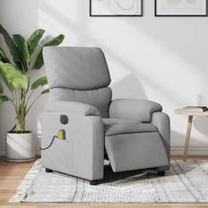 Massage & Relaxation Products Homie vidaXL Massage Recliner Chair Light Gray Fabric Gray (ONE SIZE)