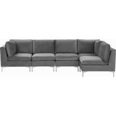 Plata/Cromo Sofás Beliani Left Hand Modular L-Shaped Grey Sofa 300cm 5 Seater