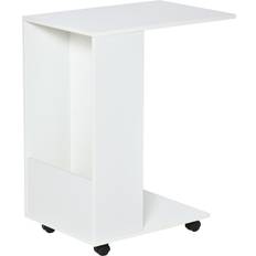 Casters Small Tables Portland C Shaped Mobile Sofa White Small Table 40x60cm