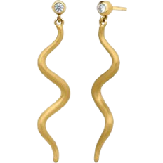 ByBiehl Mini Wave Earrings - Gold/Transparent