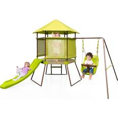 4 in 1 Children's Swing Set Outdoor Playhouse Baby Seat Slide & Ladder