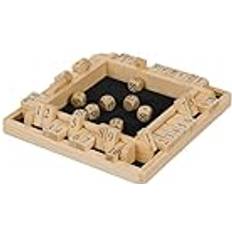 Relaxdays Shut The Box, 10, 2 till 4 spelare, trä klaffspel barn och vuxna, tärningsspel, natur/svart, 1 st