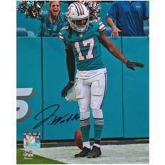 Sports Fan Products Fanatics Authentic Jaylen Waddle Miami Dolphins Autographed 8''x10'' Aqua Jersey Celebration Photograph