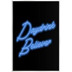 Framed Art Stupell bb-544-Wood Neon Daydrink Believer Phrase No Print on MDF Framed Art