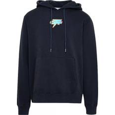 Off-White Man Jumpers Off-White Mens Degrade Thunder Slim Fit Navy Blue Hoodie