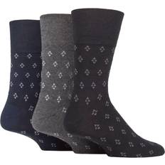 Clothing Pairs Men's Gentle Grip Twilight Triangle Repeat Cotton Socks Black/Navy/Charcoal