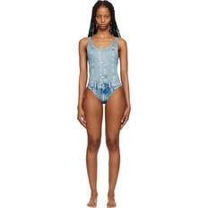 Diesel Women Swimsuits Diesel Blue Slia One-Piece Swimsuit 8NCA Denim