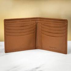 Dents Beauley Slim Pebble Grain Leather Bifold RFID Wallet Cognac