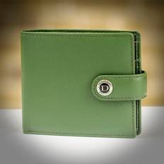 Dents Eden Leather Billfold Wallet with Stud Closure Olive English Tan