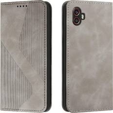 GANGXUN Gray Case for Samsung Galaxy Xcover 6 Pro Wallet Kickstand Magnetic Card Slots Holder Pu Leather Folio Flip