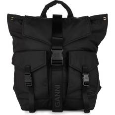 Ganni Backpacks Ganni Logo Nylon Backpack Black