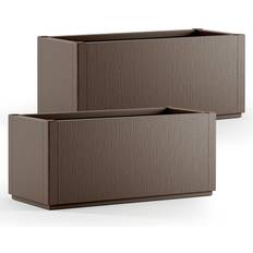 Casaria Flower Pot Ethica Set of 2 Brown 80x36x36 cm