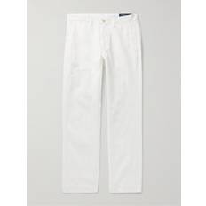 Polo Ralph Lauren Linen Trousers Polo Ralph Lauren Slim-Fit Straight-Leg and Cotton-Blend Trousers Men White 32L