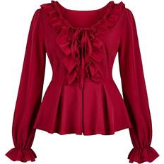 Dinamr Renaissance Costume Ruffled Shirt