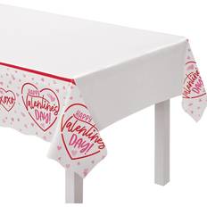 Red Table Decorations Amscan Cross My Heart Plastic Tablecover