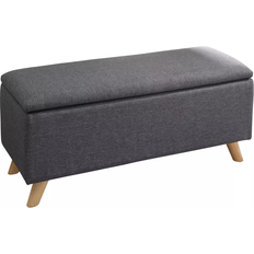 Wood Storage Benches GFW Secreto Charcoal Grey Storage Bench 98x43cm