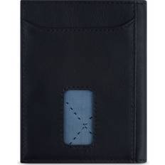 Secure Slim Mini Läder Plånbok Korthållare - Svart Nappa