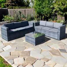 Oseasons Malta Rattan 6 Outdoor Lounge Set, 1 Table incl. 1 Sofas