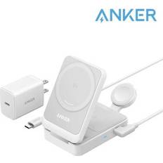 Batteries & Chargers Anker MagGo Wireless Charging Station Foldable 3-in-1 Shell White