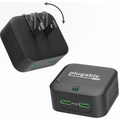 Plugable dual usb c fast charger, 40w black