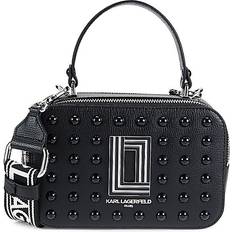 Karl Lagerfeld Bags Karl Lagerfeld Simone Studded Leather Camera Bag - Black