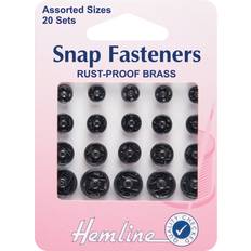 Black Crafts Hemline Assorted Black Snap Fasteners Black