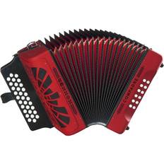 Red Cases Hohner Accordions Hohner Compadre FBbEb Accordion with Gig Bag. Red