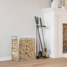 White Firewood Baskets vidaXL Firewood Rack Storage Log Holder 80x28x86 cm