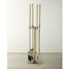 Brown Fireplaces Landon Fireplace Tools Set PEWTER, TAUPE